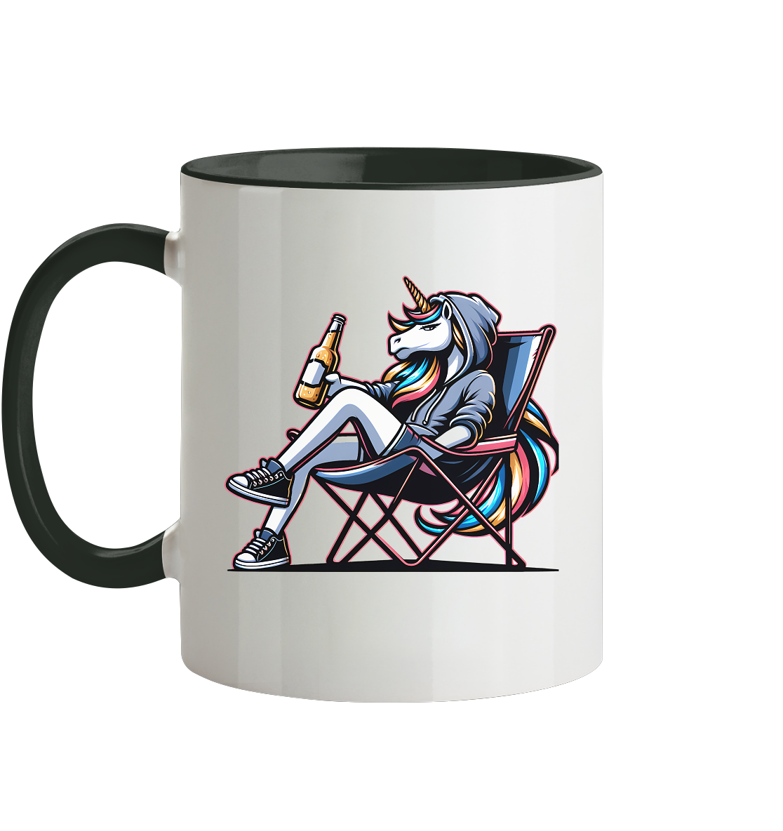 Camping Einhorn - Tasse zweifarbig