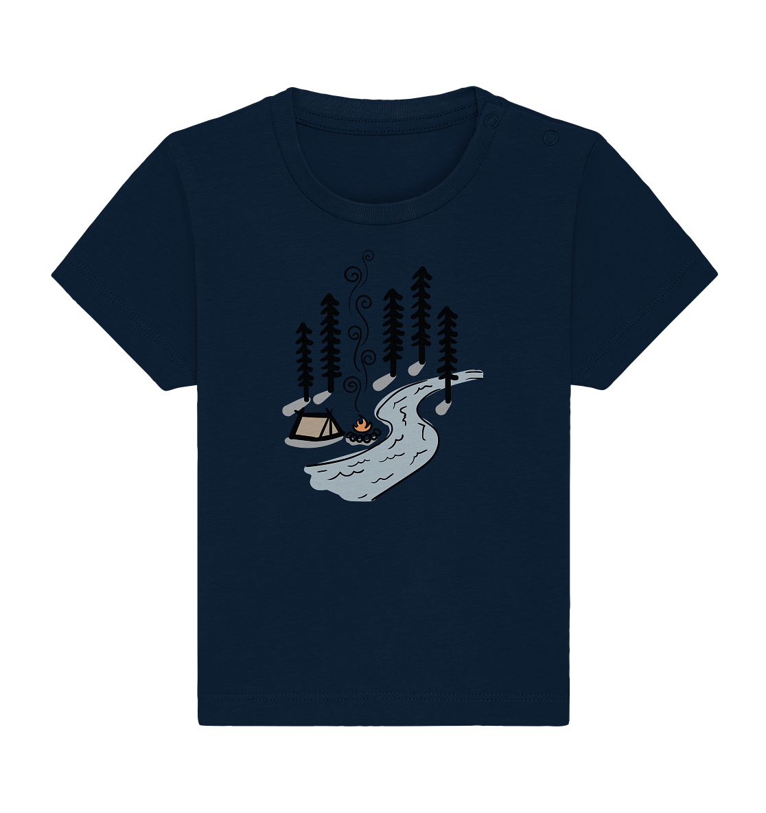 Zelt am Fluss - Baby Organic Shirt