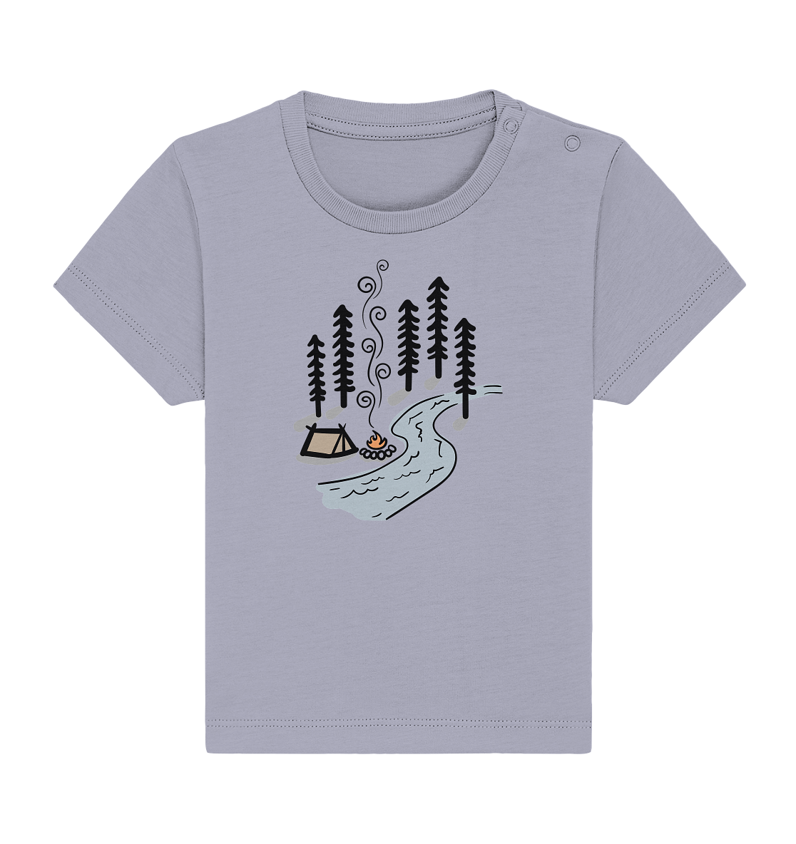 Zelt am Fluss - Baby Organic Shirt