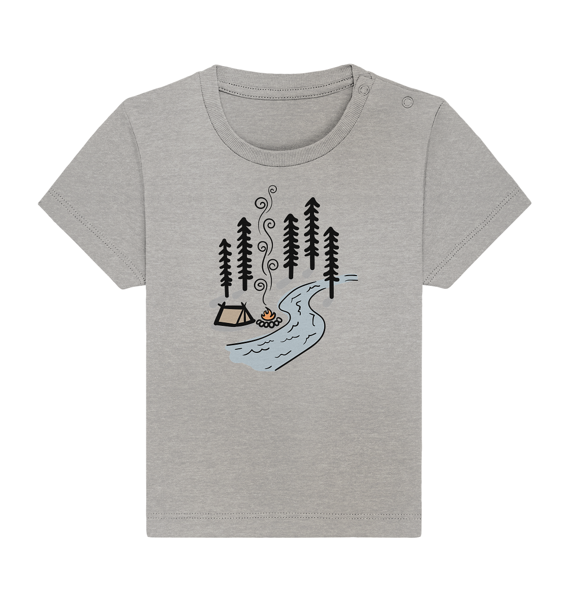 Zelt am Fluss - Baby Organic Shirt