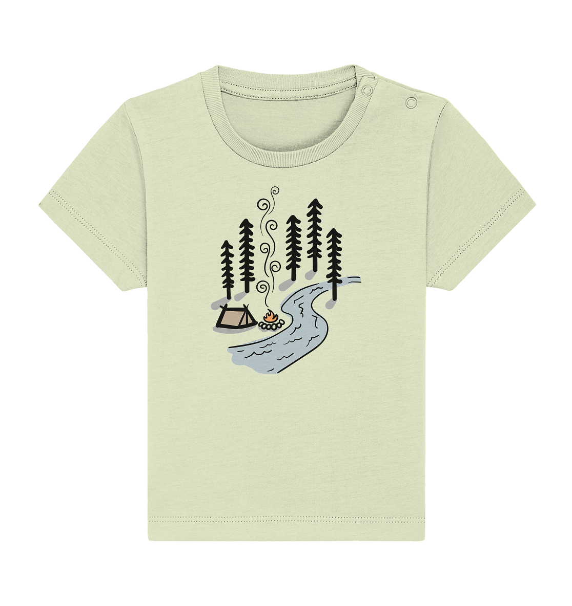 Zelt am Fluss - Baby Organic Shirt