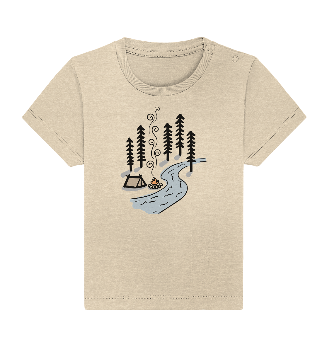 Zelt am Fluss - Baby Organic Shirt