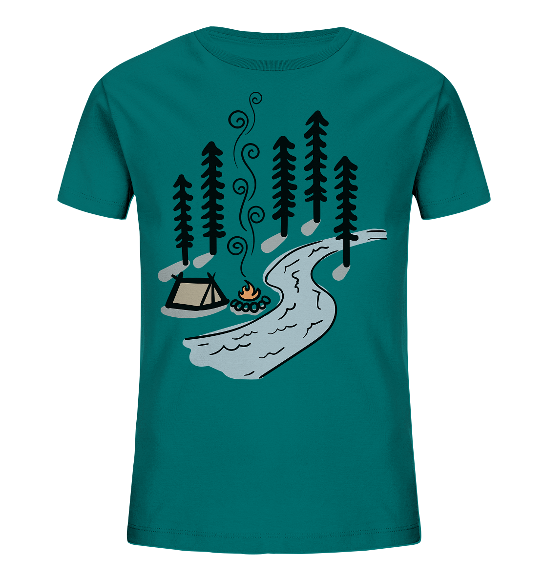 Zelt am Fluss - Kids Organic Shirt
