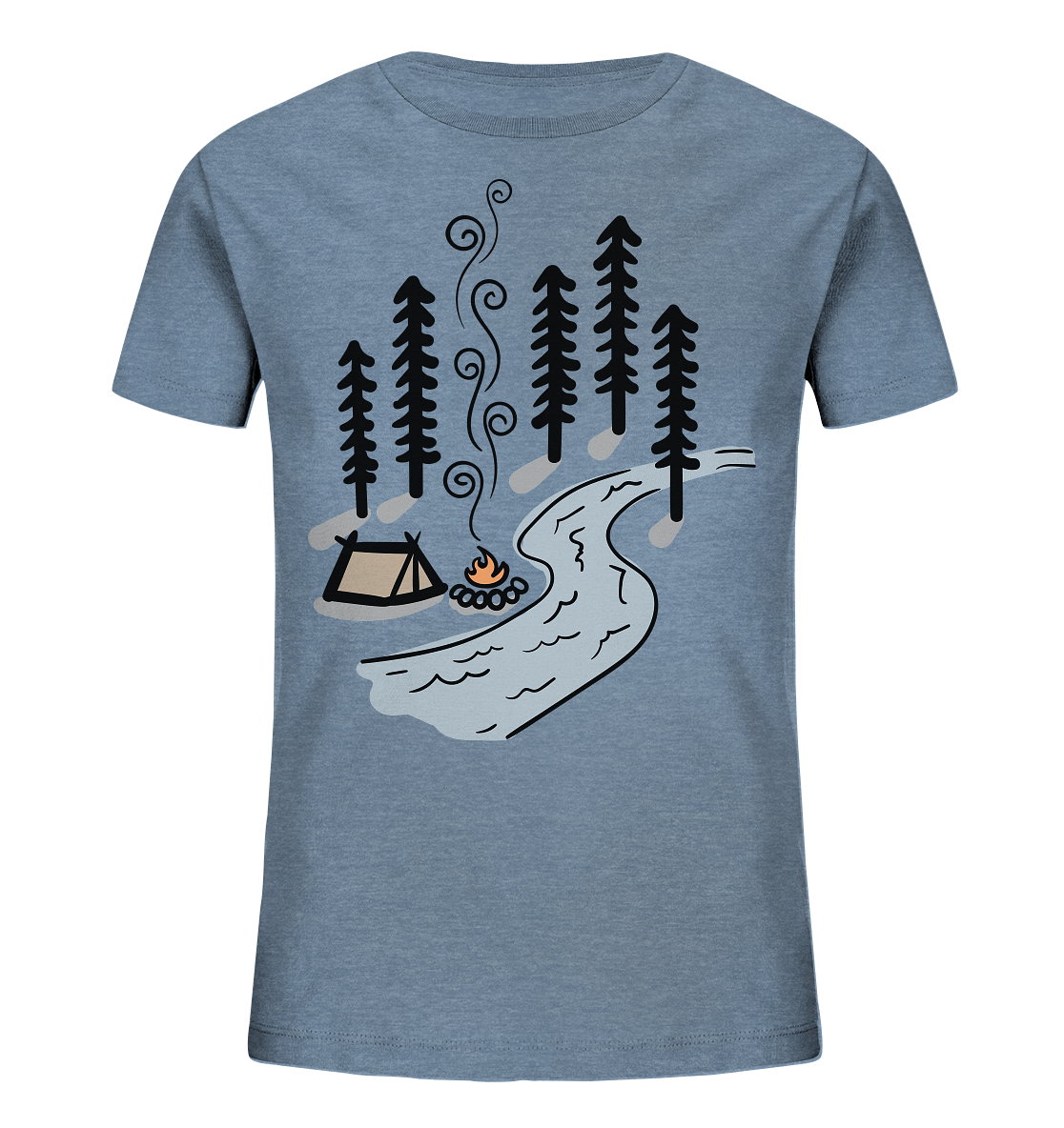 Zelt am Fluss - Kids Organic Shirt