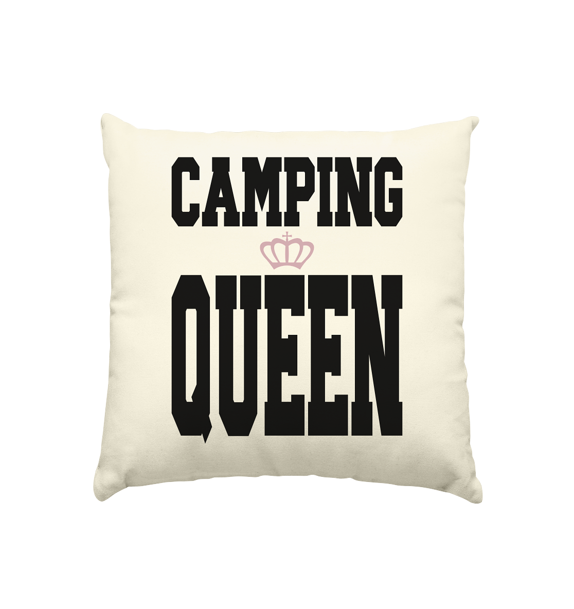 Camping Queen - Kissen natur 40x40cm