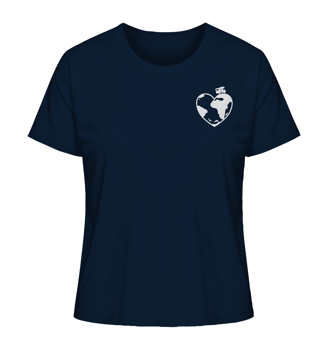 WoMo Herz Globus - Ladies Organic Shirt