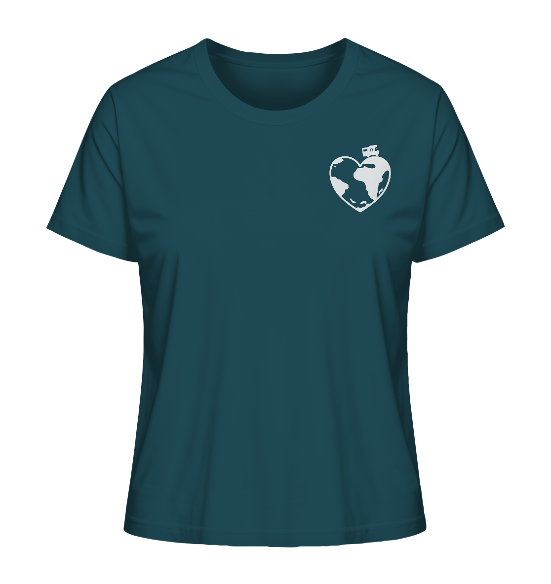 WoMo Herz Globus - Ladies Organic Shirt
