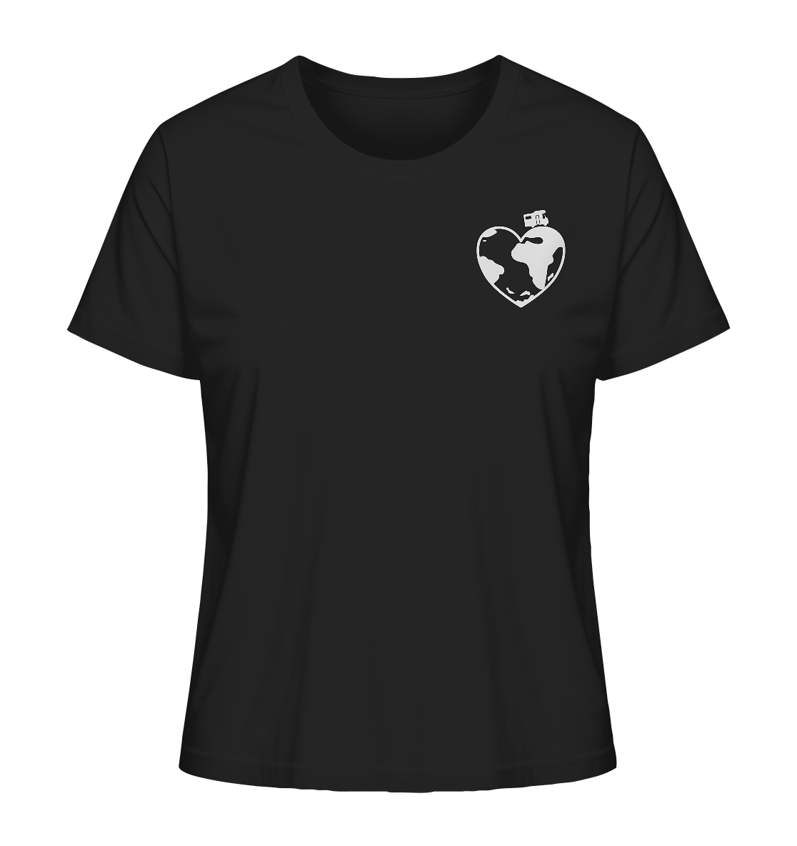 WoMo Herz Globus - Ladies Organic Shirt