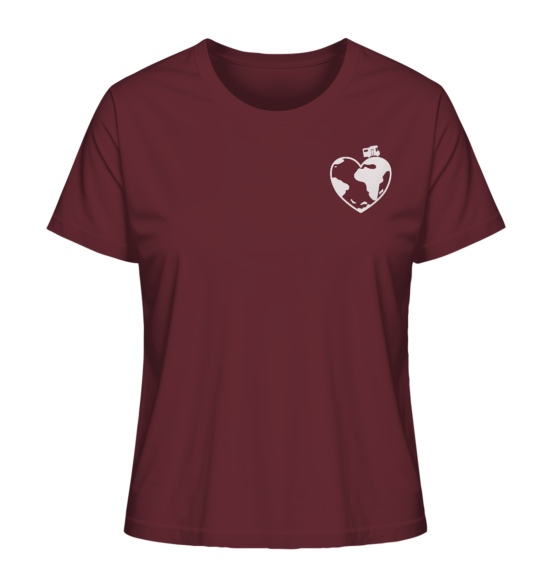 WoMo Herz Globus - Ladies Organic Shirt