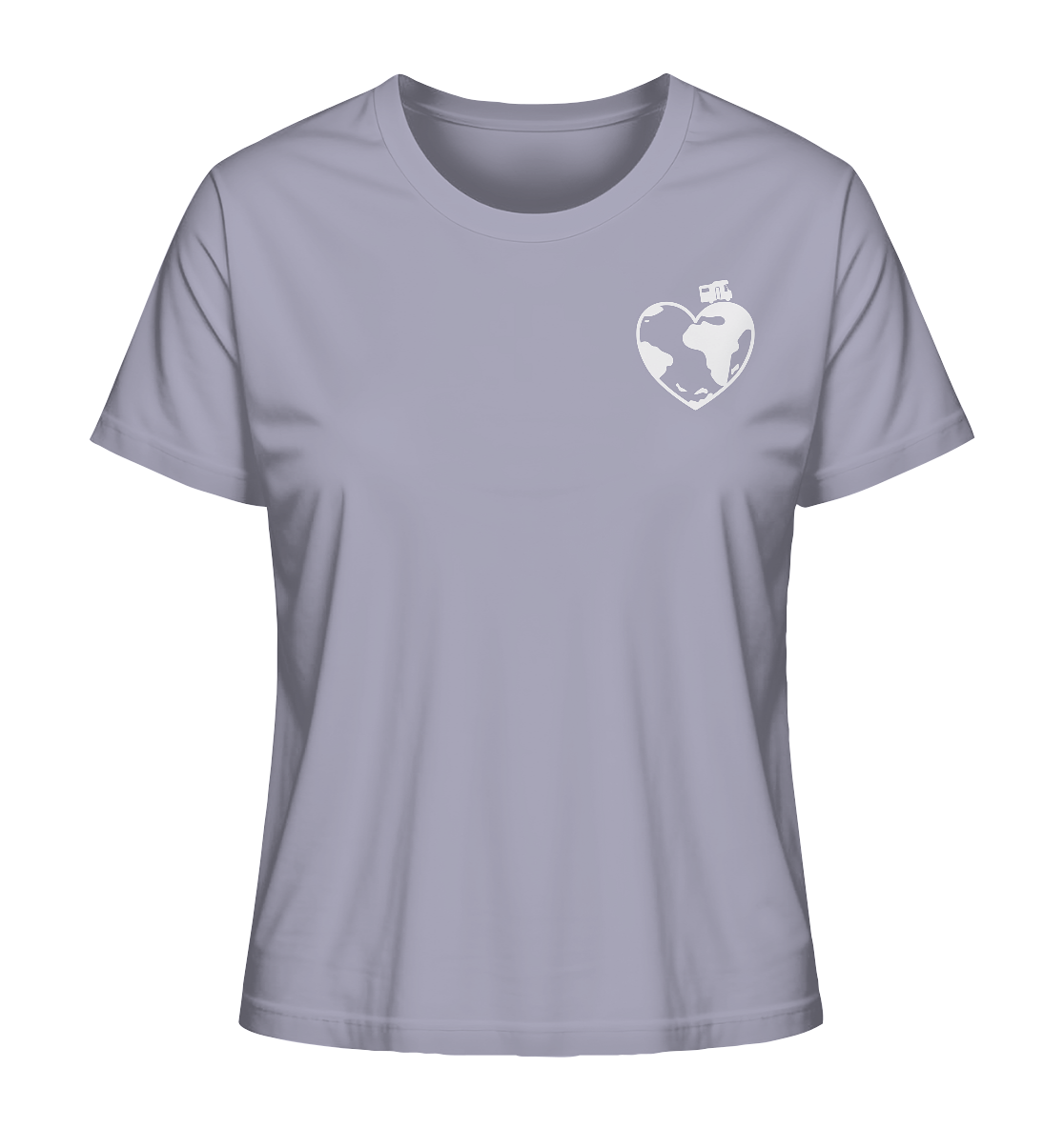 WoMo Herz Globus - Ladies Organic Shirt
