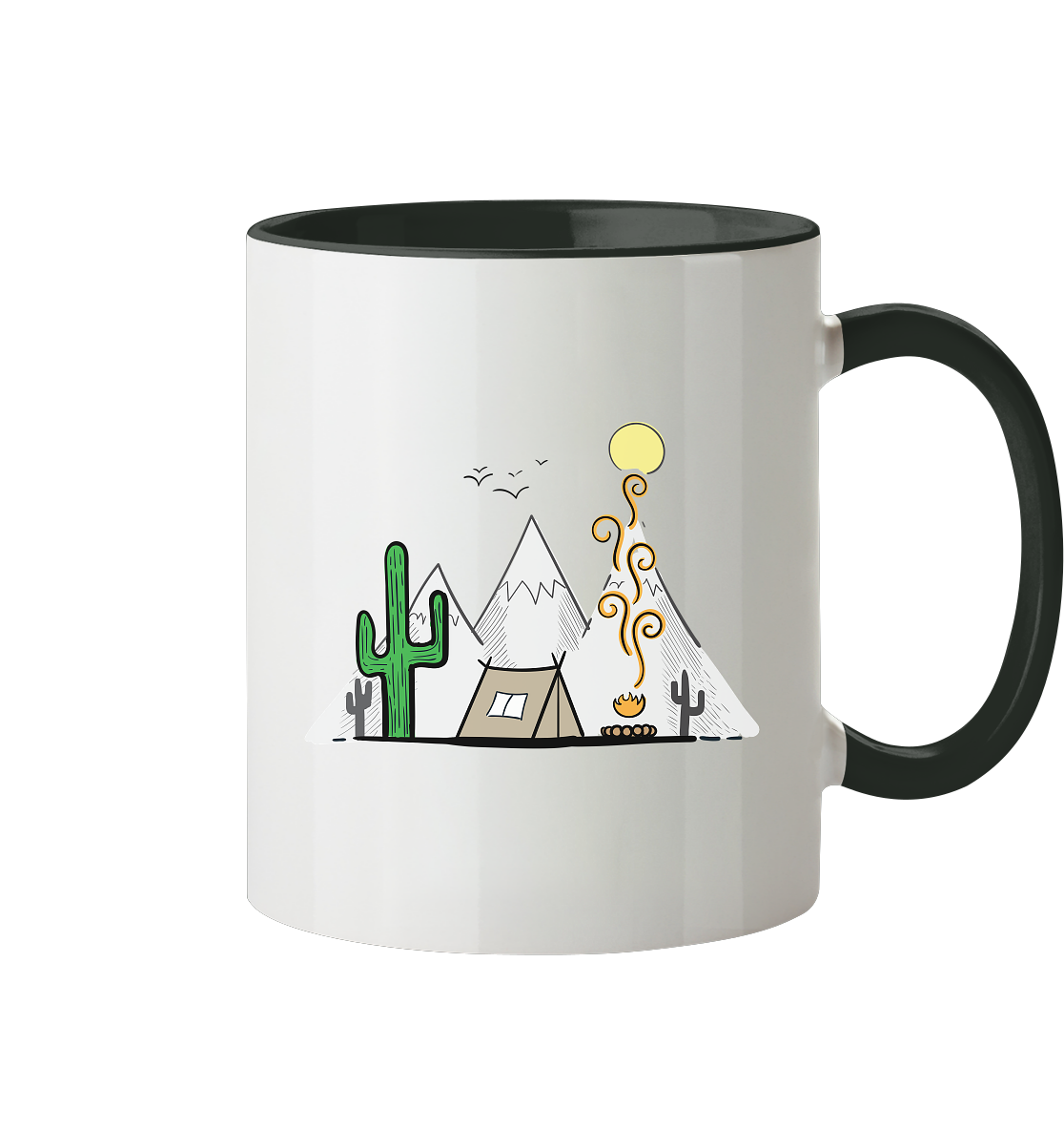Camping in den Bergen - Tasse zweifarbig