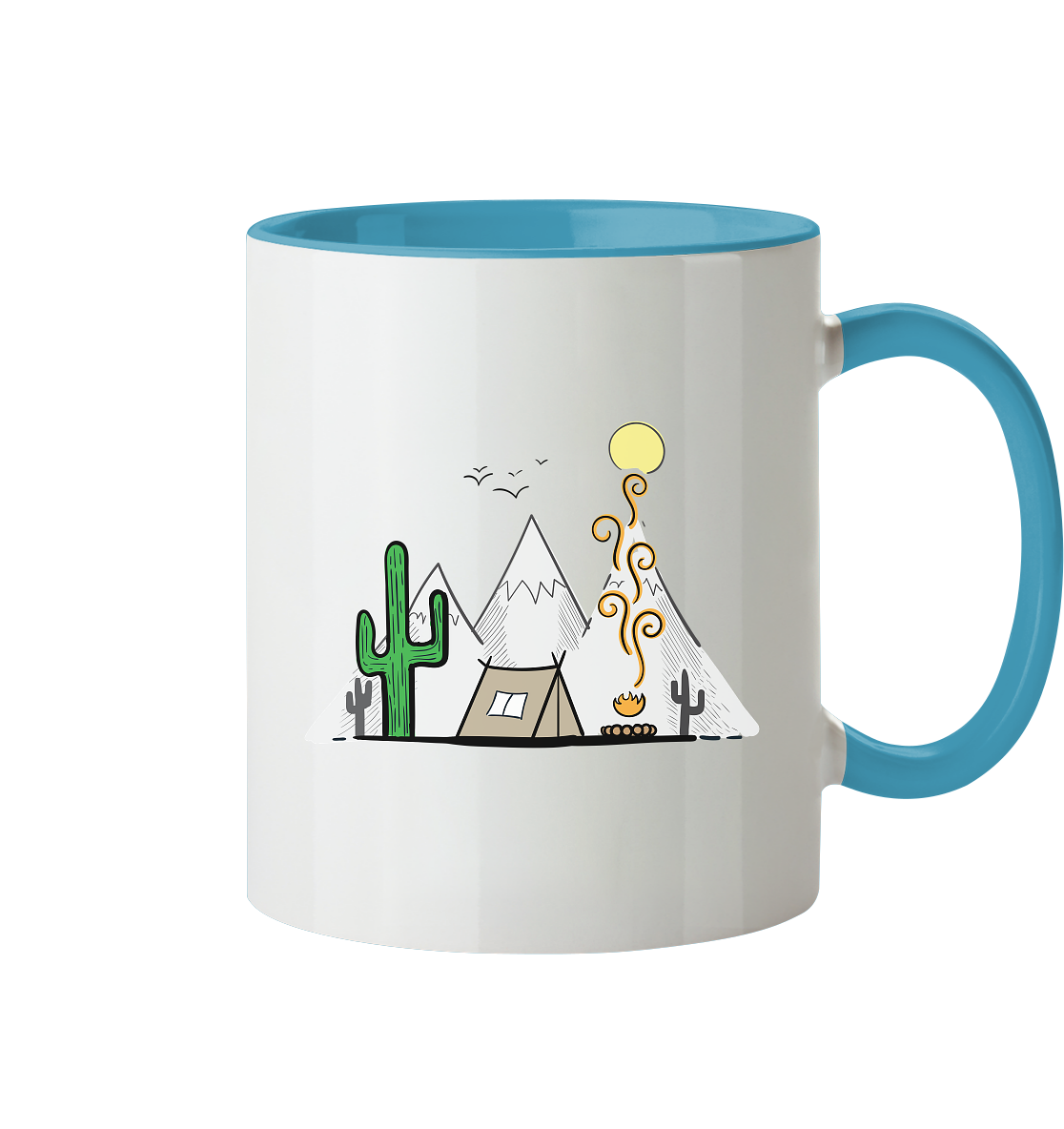 Camping in den Bergen - Tasse zweifarbig