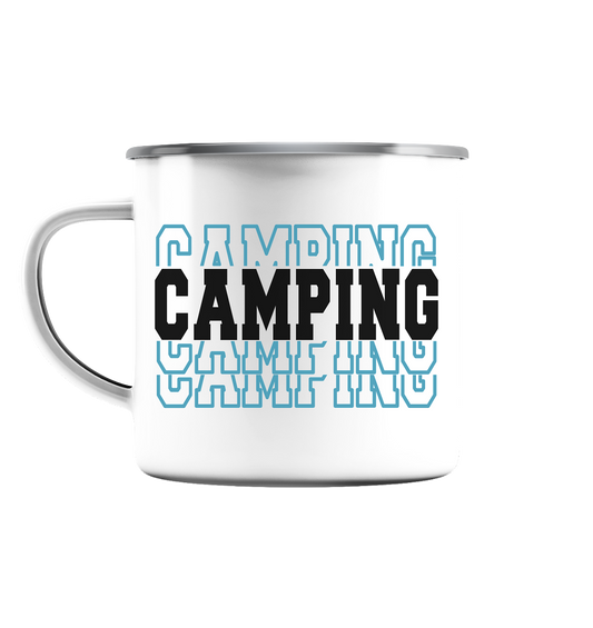 Camping - Emaille Tasse (Silber)