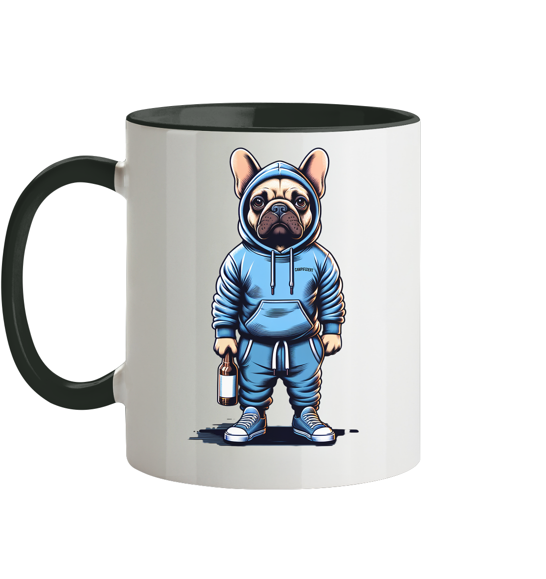 Camping Bulldogge - Tasse zweifarbig