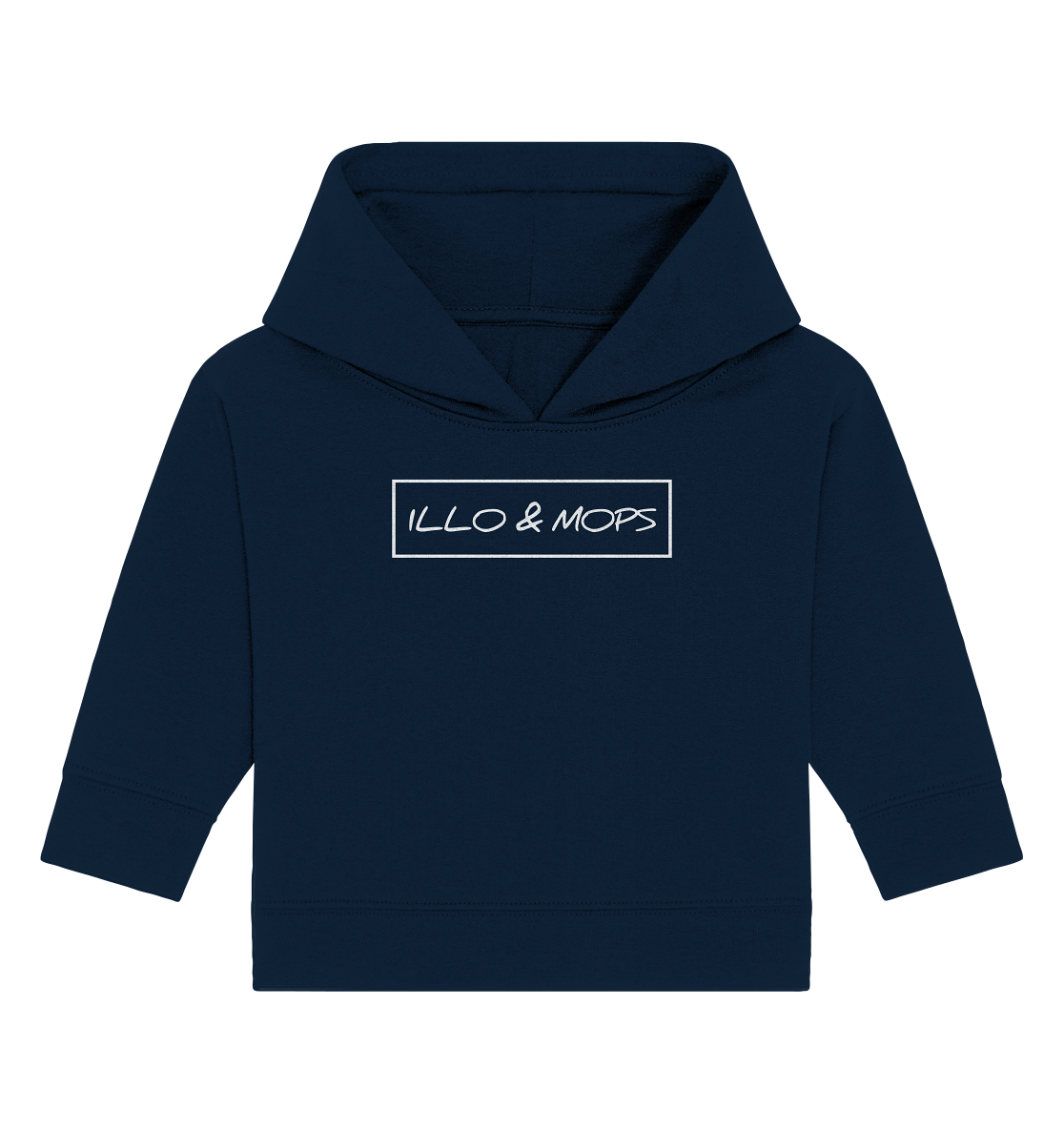 Illo & Mops (weiße schrift) - Baby Organic Hoodie