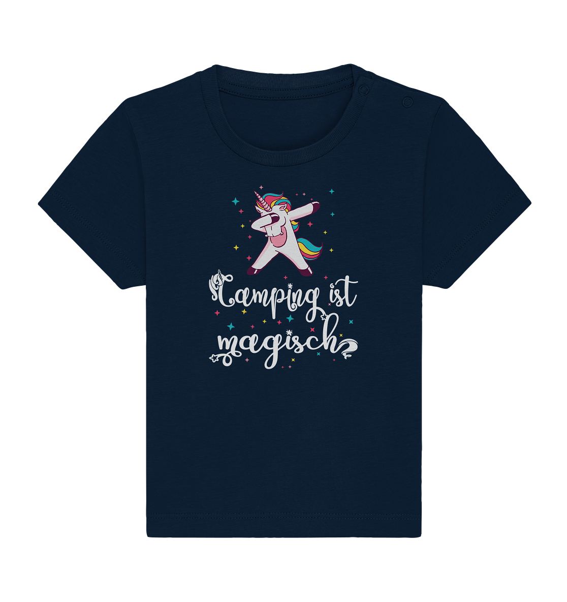 Camping ist magisch Einhorn - Baby Organic Shirt