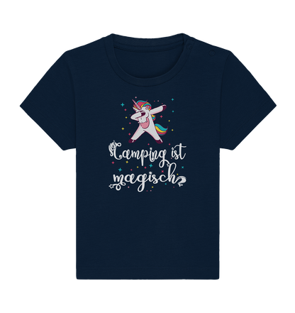 Camping ist magisch Einhorn - Baby Organic Shirt