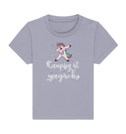 Camping ist magisch Einhorn - Baby Organic Shirt