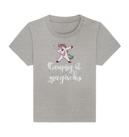 Camping ist magisch Einhorn - Baby Organic Shirt