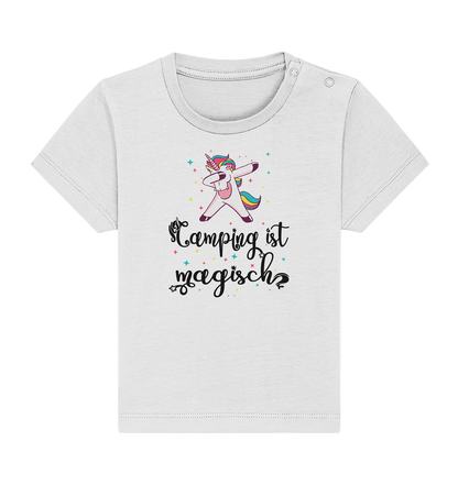 Camping ist magisch Einhorn - Baby Organic Shirt