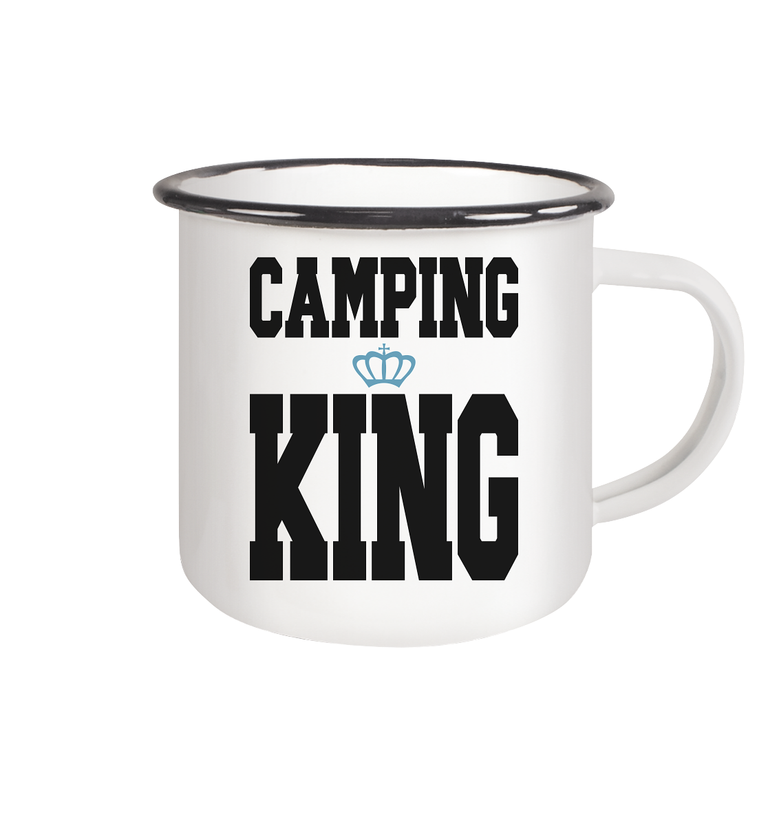Camping King - Emaille Tasse (Black)
