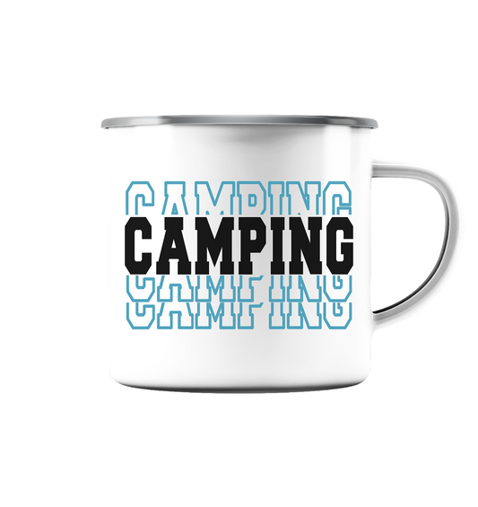 Camping - Emaille Tasse (Silber)