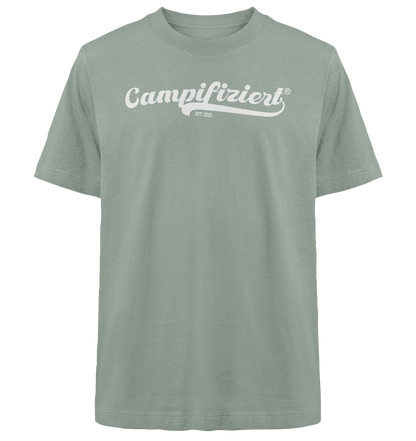 campifiziert® retro weiß neu - Heavy Oversized Organic Shirt