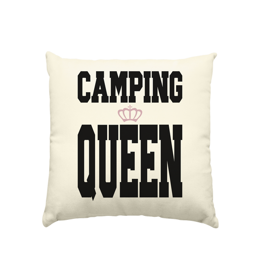 Camping Queen - Kissen natur 40x40cm