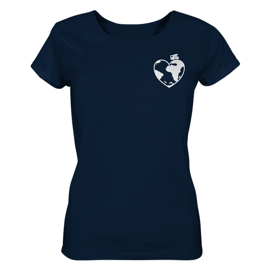 WoMo Herz Globus - Ladies Organic Shirt