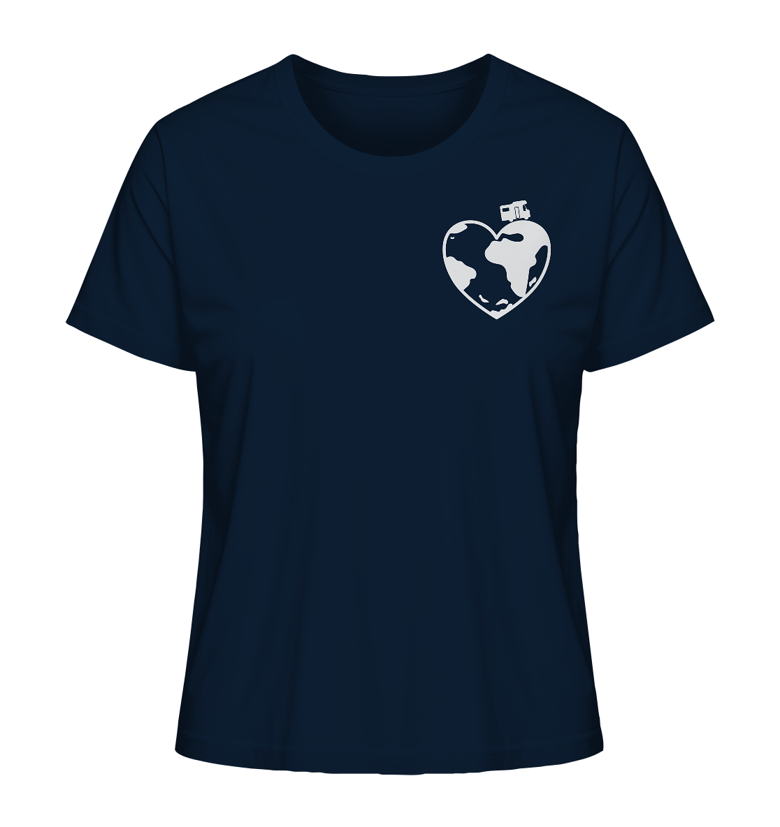 Herz Globus - Ladies Organic Shirt
