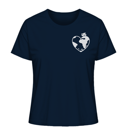 Herz Globus - Ladies Organic Shirt