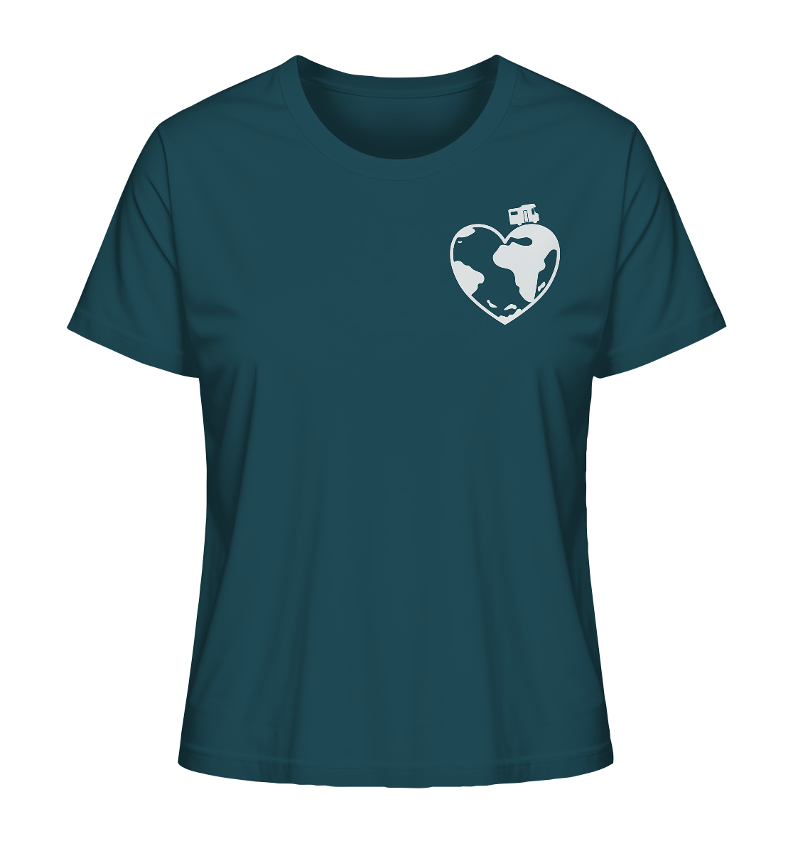 Herz Globus - Ladies Organic Shirt
