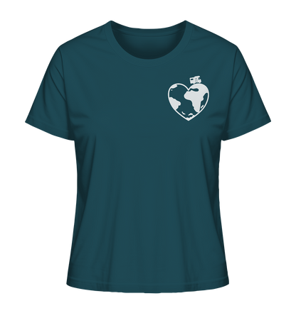 Herz Globus - Ladies Organic Shirt