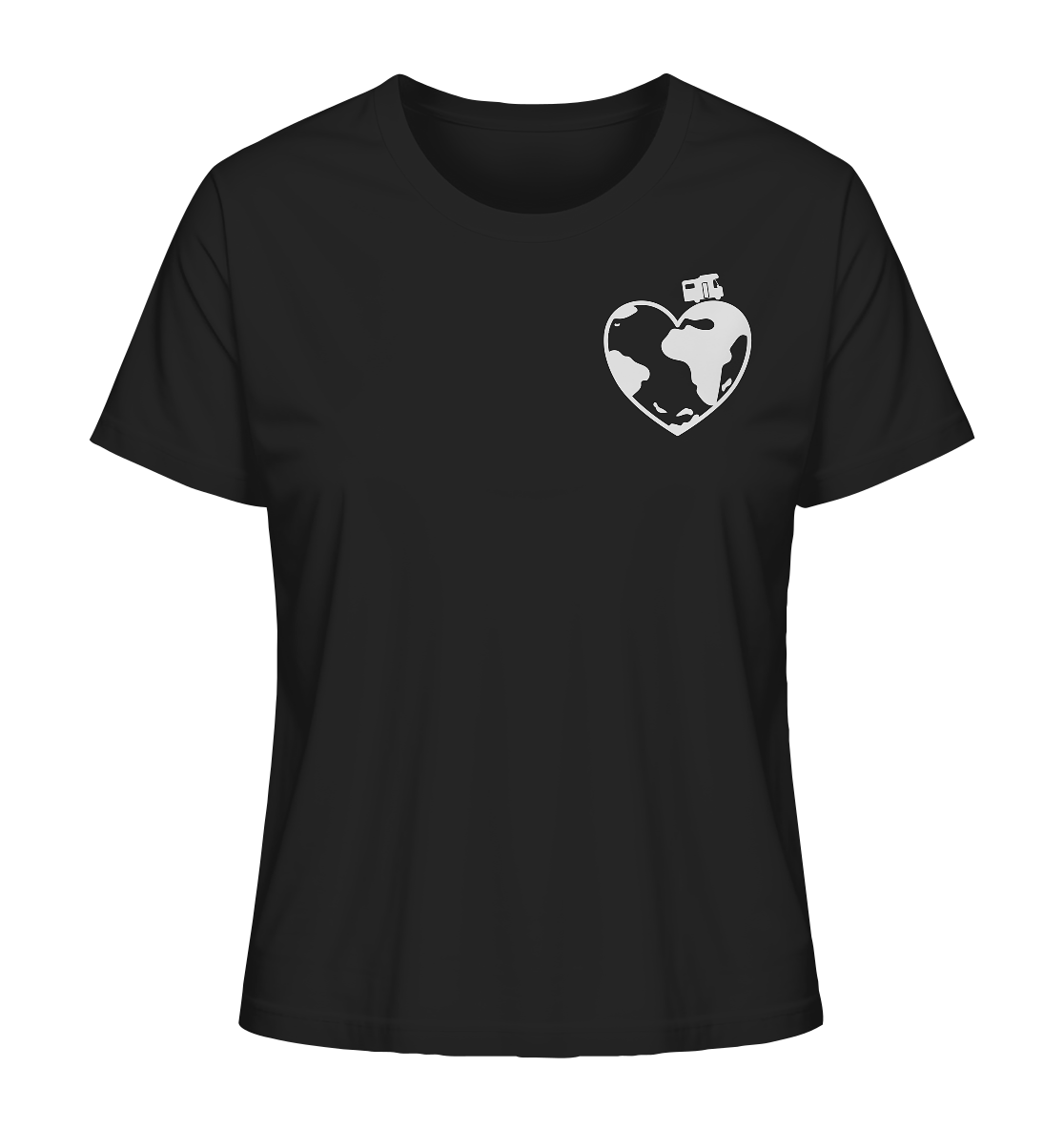 Herz Globus - Ladies Organic Shirt