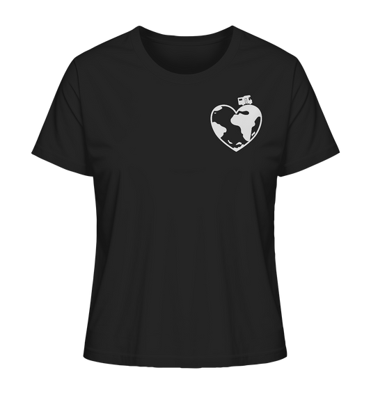 Herz Globus - Ladies Organic Shirt