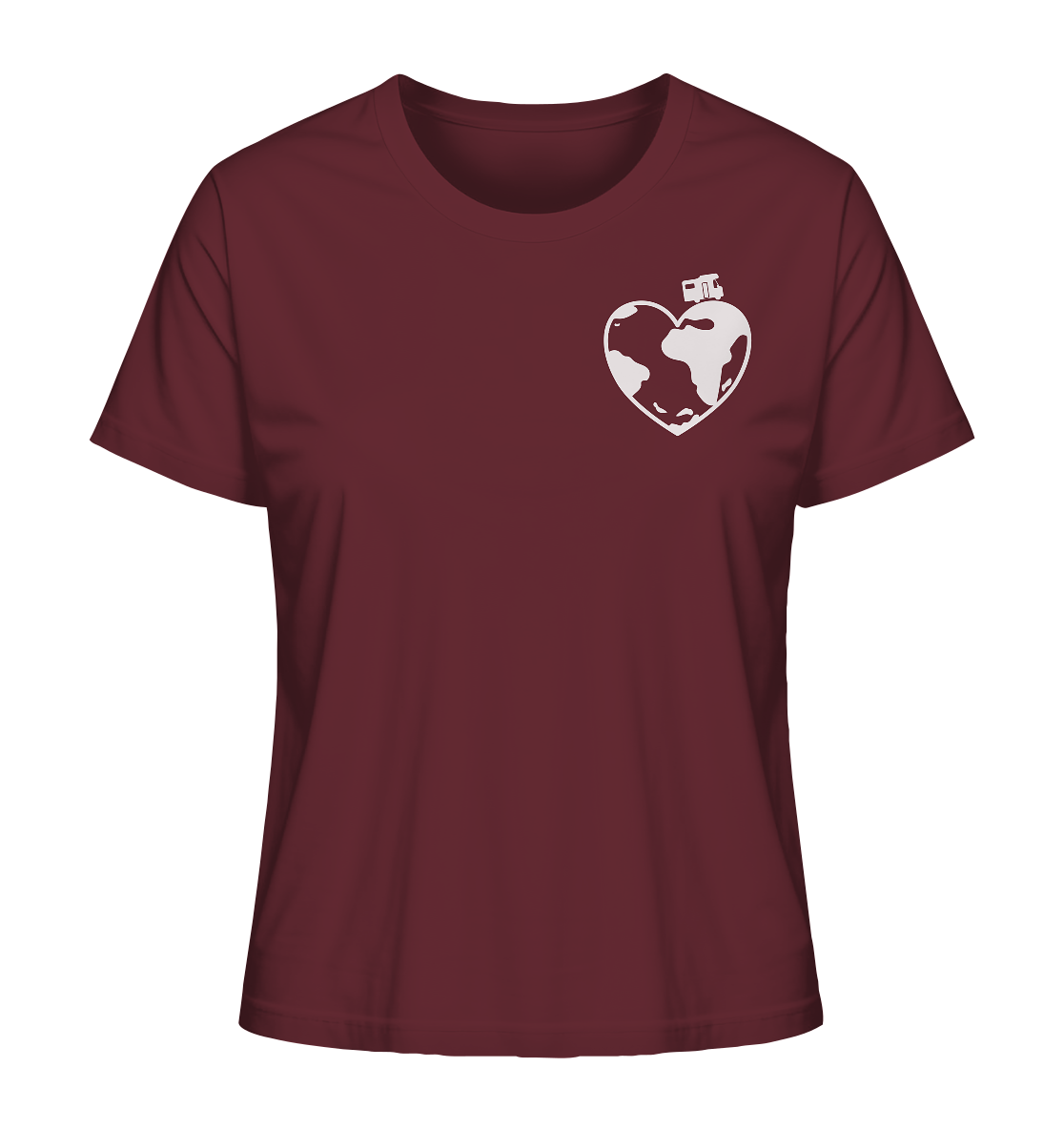 Herz Globus - Ladies Organic Shirt