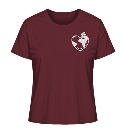 Herz Globus - Ladies Organic Shirt