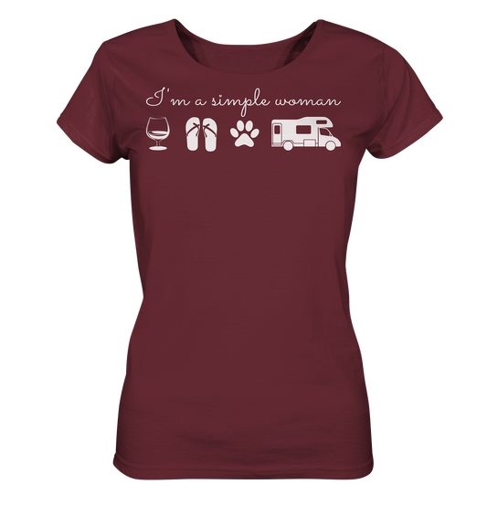 Simple Woman Wohnmobil - Ladies Organic Shirt burgundy (Größe XXL)