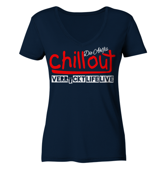 Die Ahlfis - chillout - rot - Ladies Organic V-Neck Shirt