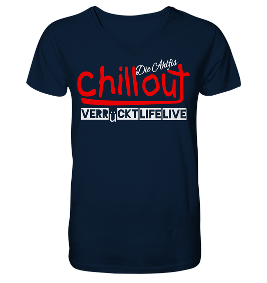 Die Ahlfis - chillout - rot - Mens Organic V-Neck Shirt