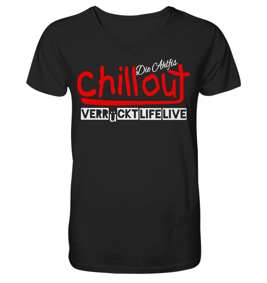 Die Ahlfis - chillout - rot - Mens Organic V-Neck Shirt