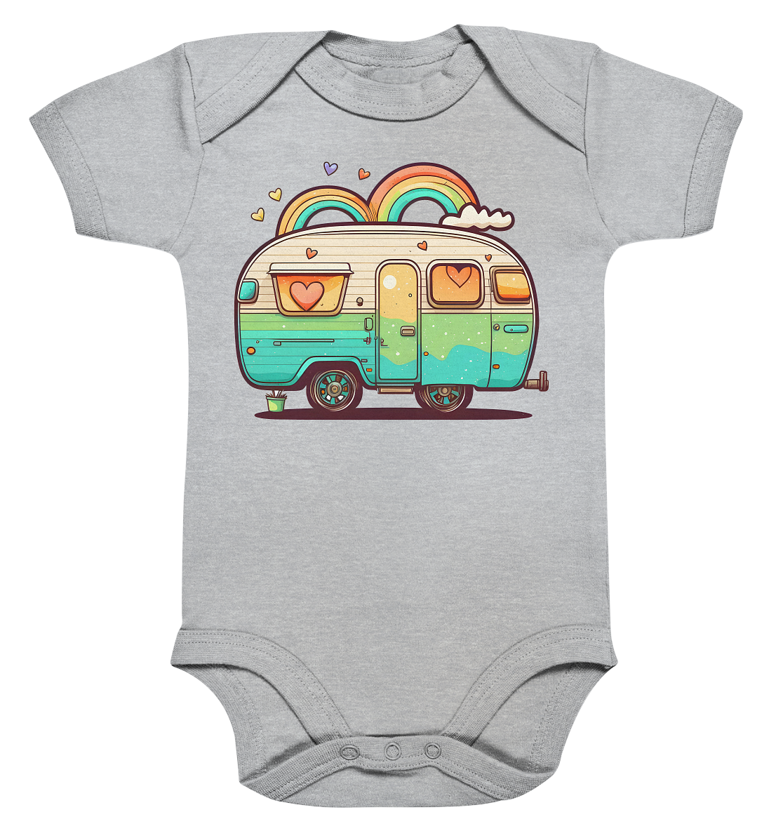 Hippie Wohnwagen - Organic Baby Bodysuite