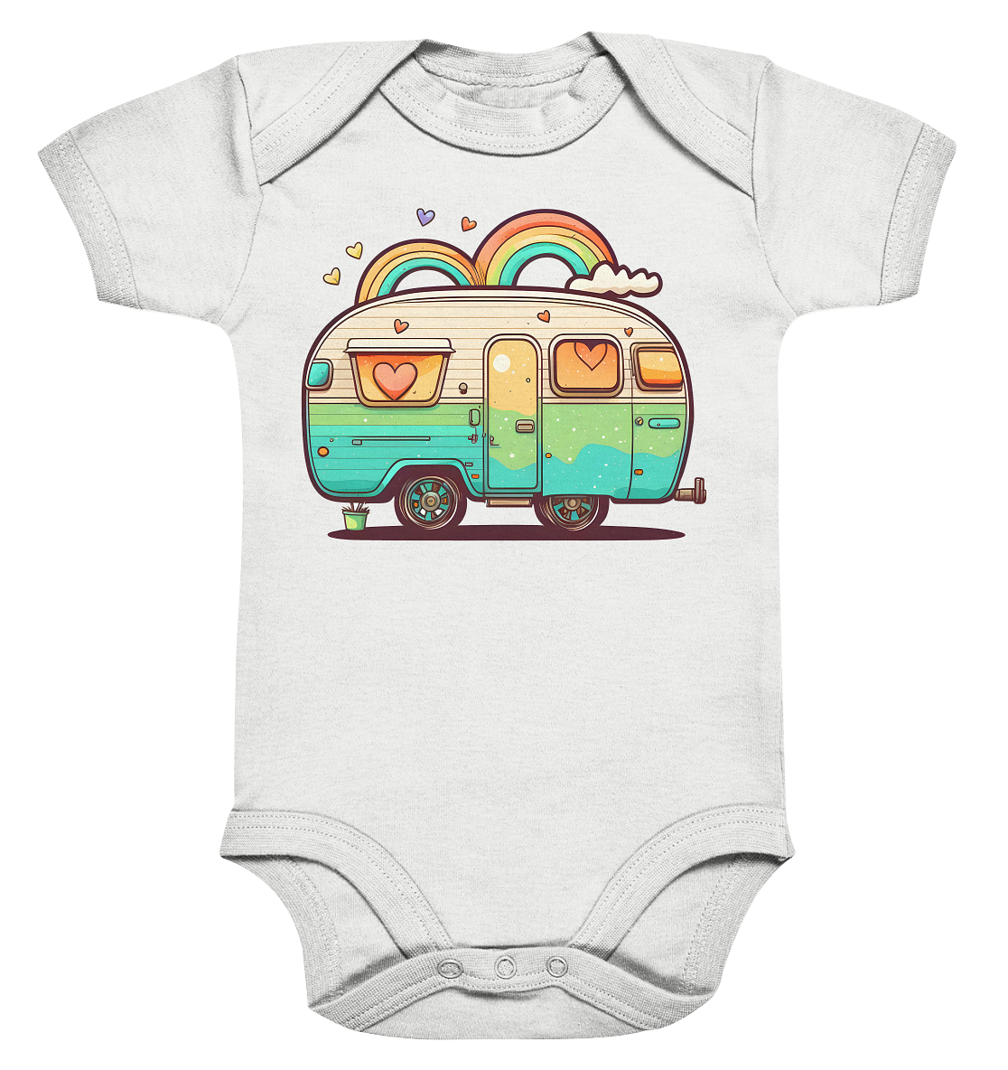 Hippie Wohnwagen - Organic Baby Bodysuite