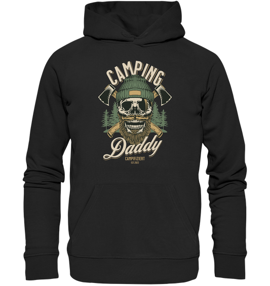 Camping Daddy Skull - Organic Basic Hoodie