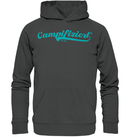 campifiziert® retro türkis neu - Organic Basic Hoodie