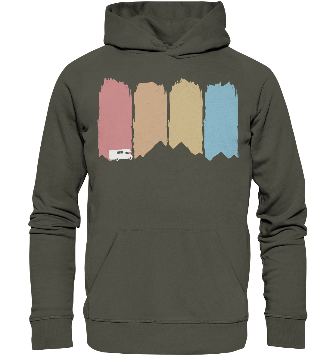 Farbige Berge - Organic Basic Hoodie