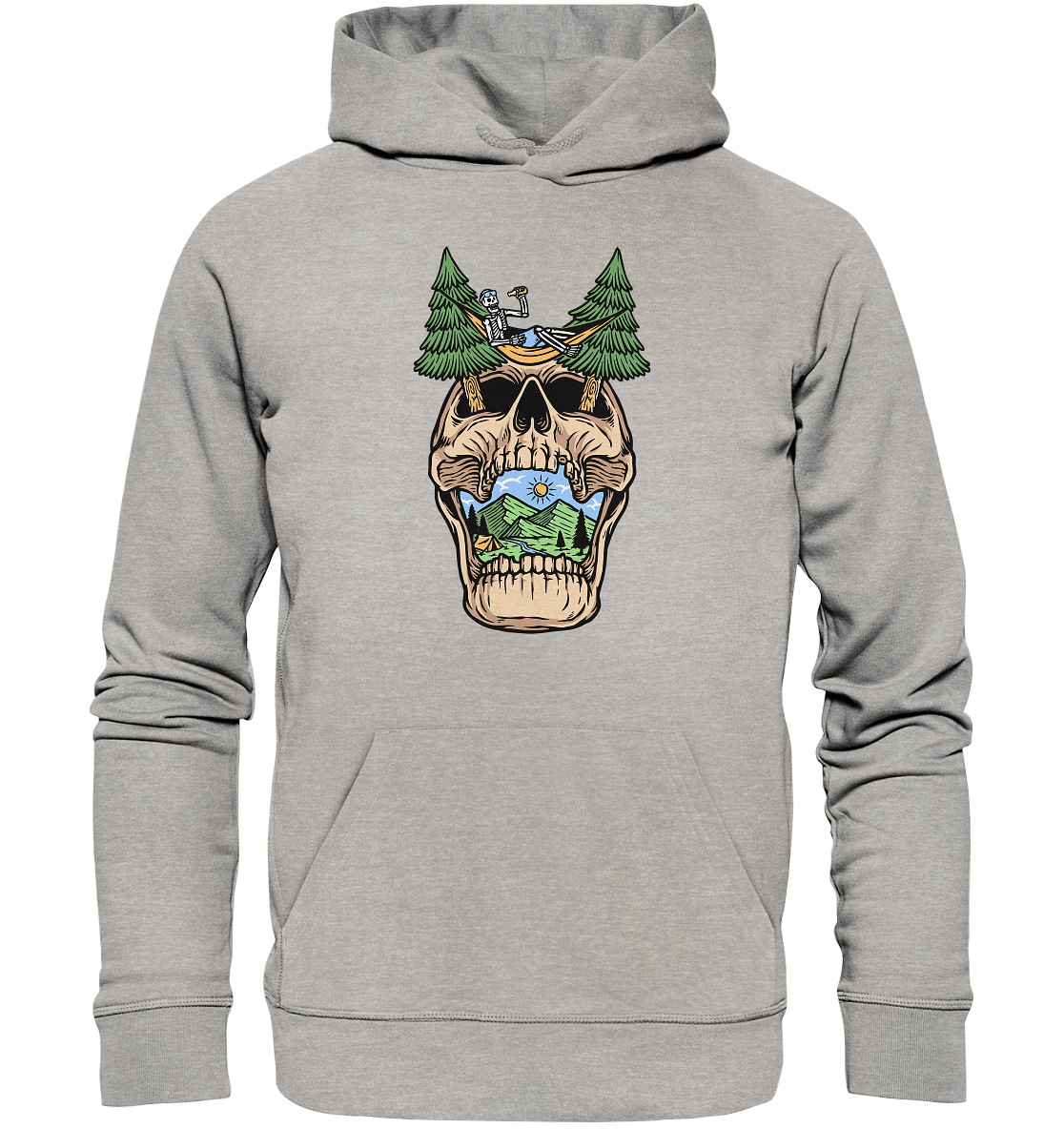 Chilling Skull Camping - Organic Basic Hoodie