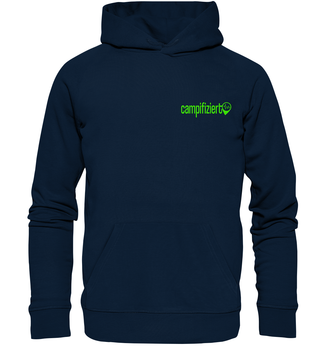 Campifiziert Schriftzug Grün - Organic Hoodie