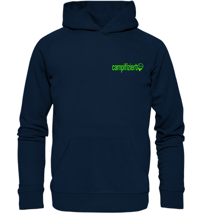 Campifiziert Schriftzug Grün - Organic Hoodie