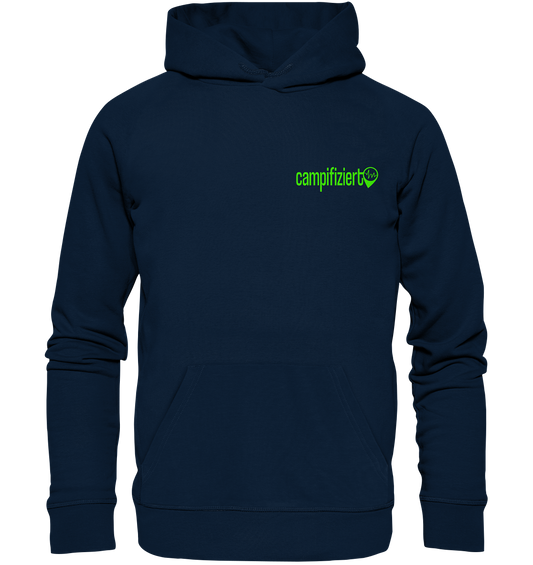 Campifiziert Schriftzug Grün - Organic Hoodie